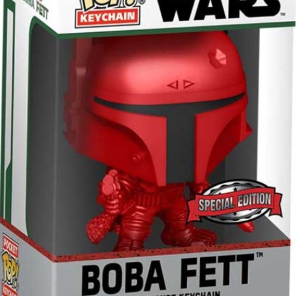 Star Wars BOBA FETT Red Special Edition Funko Pocket POP! Vinyl Figure Keychain